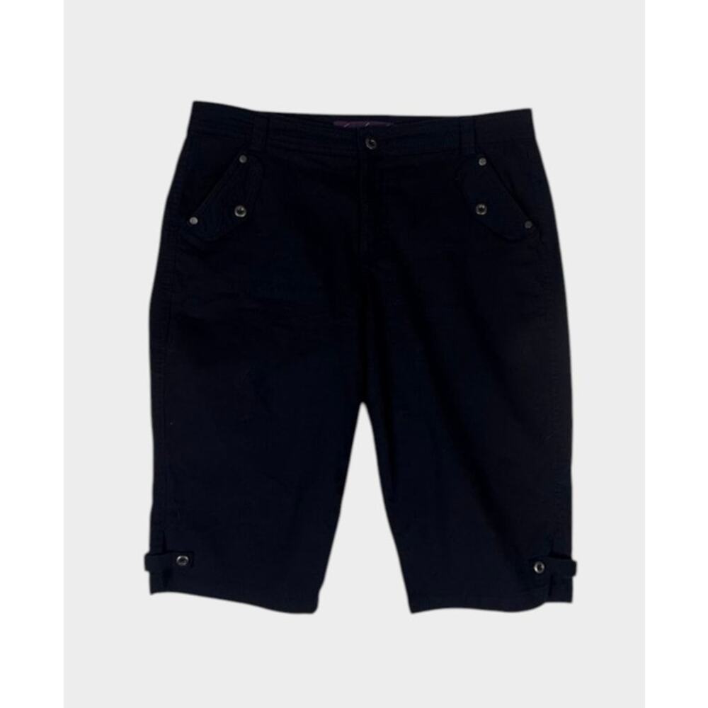 Gloria Vanderbilt Navy Blue Shorts Womens 10P Petite Cotton Spandex